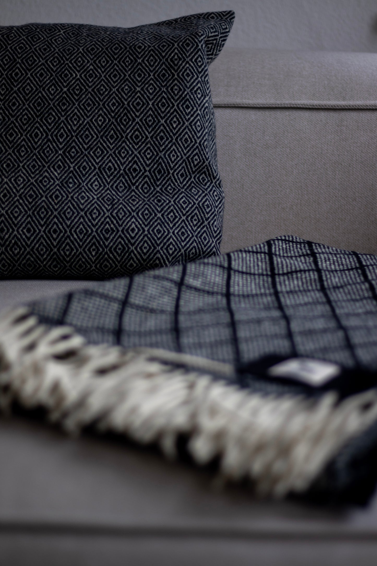 Wollkissen Diamant, schwarz