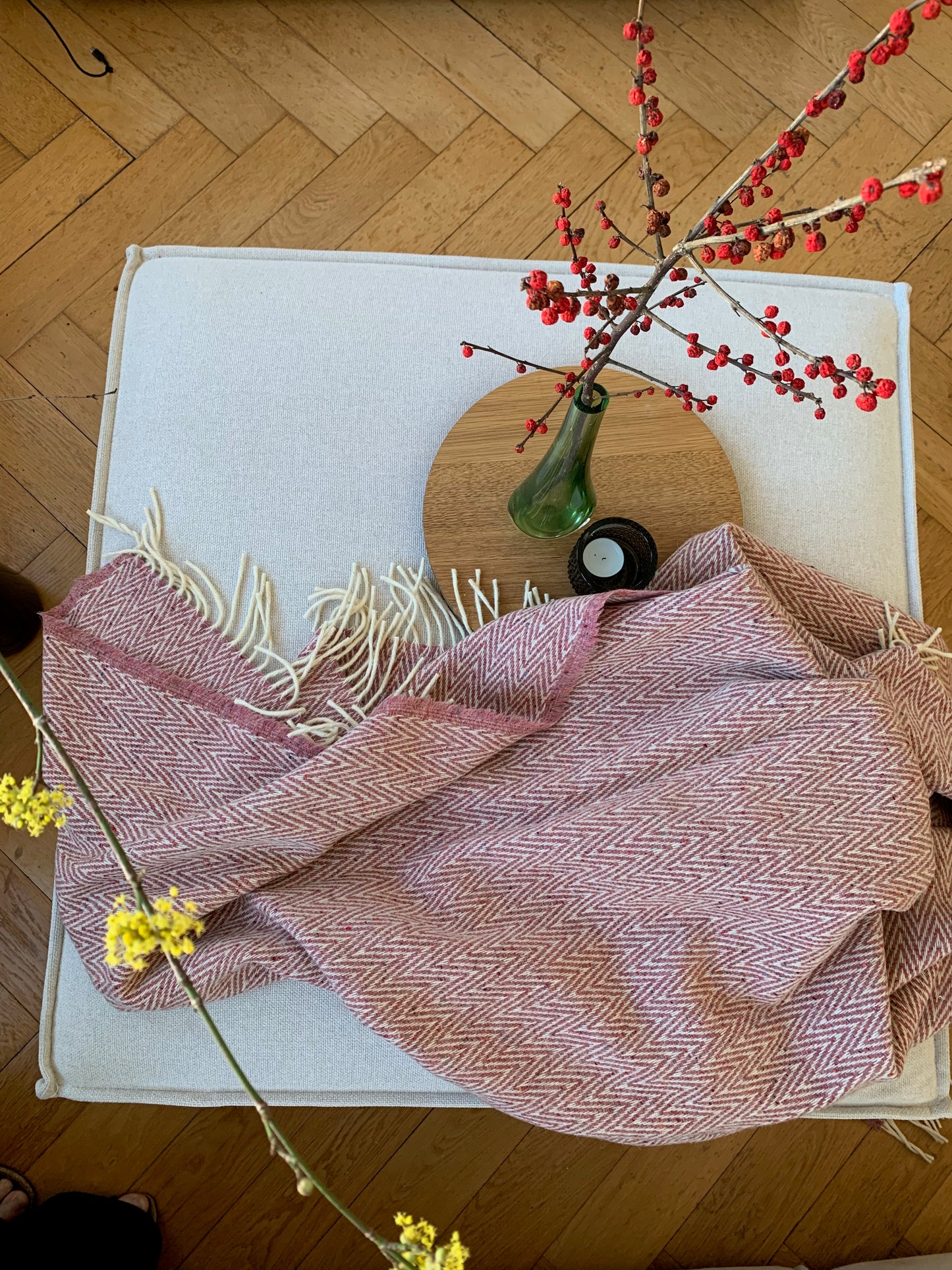 Wolldecke Zic Zac, rose